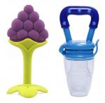 Grest Silicone Grapes Fruit Shape Teether with Baby Feeding Nibbler