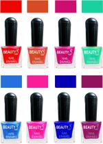 OUR Beauty Multicolor Quick Dry Long Lasting Hd Colors Nail Polish Set 2Feb73, 64 ml (Set Of 8)