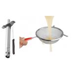 First Front Stainless Steel Regular Gas Lighter | Knife With Stainless Steel Soup Strainer Juice and Multicolour, Pack of 2