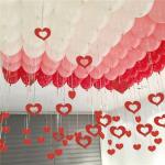 Party Propz Red Glitter Heart Hanging Balloon Swirls -72 Pcs