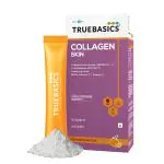 TrueBasics Collagen Skin with L-Glutathione, Biotin, Vitamin C & Vitamin E for Healthy Hair, Skin & Nails, Clinically Researched Ingredients (Orange, 15 Sachets)