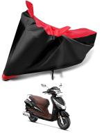 Auto Hub Bike Body Cover for Hero Destini 125 , Dustproof UV Protection water resistant Custom Fit Cover-(Black-Red)