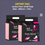 UNIJOY Ultra Thin Sanitary Pads For Women | Size - XXL Cottony Soft Sanitary Napkins For Ultra Comfort | Pack Of 2 | 80 Pads | For Rash Free Periods | Dual Wings | Toxin Free | Extra Long | Unscented