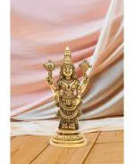 Mangalam Handicrafts Boutique Gold Toned Lord Balaji With Shank and Chakra Small Idol