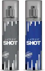LAYERR Shot 2 Power Play, Deep Desire Body Mist for Men 135 ml (Pack of 2)