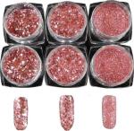 Shills Professional Nail Art Sequins Rose Gold Nail Glitter Powder Flakes Pigment Dust Chrome for Nail (Pack of 6)