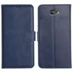 Genron Samsung J7 Prime 2 Flip Cover Case | 360 Protection | Inbuilt Stand & Pockets | Wallet Style Leather Flip Back Cover Case for Samsung Galaxy J7 Prime 2 (Blue)