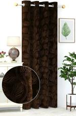 Flipkart Smartbuy Coffee Self Design Velvet 7 Ft Blackout Door Curtain