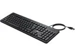 HP K100 Wired Full-Size Keyboard, Instant USB Plug-and-Play, 12 Shortcut Keys, Adjustable Height (3-Years Warranty)