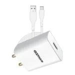 GIZMORE PA644 44W FLASH & SUPER VOOC USB Fast Charger Adapter Compatible with All Smartphones, Compact & Lightweight with Secure Charging, Versatile Protocol QC2.0/QC3.0/AFC, SUPERVOOC/ DASH/ WARP/DART and FLASH with Cable