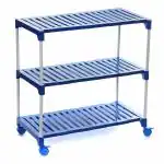 YMRR 3 step Shoe Rack -Color Blue With Wheels