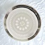 Sigaram German Silver 10 Inch Floral Designed Plate for Home Pooja Decor K2383 Silver Plated (1 Pieces, Silver) Home Pooja Décor