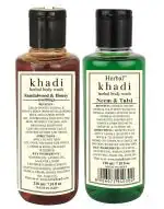 Khadi Herbal Combo Of Sandalwood Honey & Neem Tulsi Body wash Pack Of 2 (420 ML)