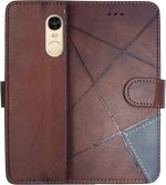 SUPER ME Mi Redmi Note 3 Brown Leather Dual Protection Flip Cover