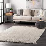 SHAPJW Natura Collection Chunky Loop Jute Rug, 12' x 15', Off-White
