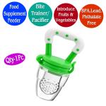 THE LITTLE LOOKERS Fruit/Food Feeder/Pacifier/Nibbler with Silicon Mesh (Green, Pack of 1)