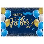 Festiko Happy Father's Day Backdrop For Wall With Balloon & Sparkle Background, Fathers day Decoration Items
