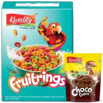 Kwality Fruitrings 375g Box & Choco Flakes 125g Pouch