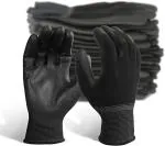 ETS Handpro Nylon Latex Coated Firm Grip Industrial Safety Work Cut Resistant Gloves, Black (1)
