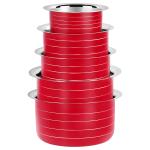 Classic Essentials Red Stainless Steel Induction Tope 5 pcs