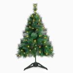 AMFIN (3 Feet) 60 Tips Pine Christmas Tree with LED / Xmas Tree decoration / Christmas Tree Pine / Christmas Pine Tree / Christmas Decoration - Pack of 2