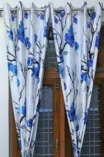 NRZ Home Printed Door Curtains (parda) of 2piece (5feet, Blue)