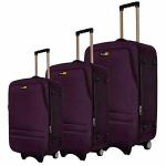 Skyline Purple Polyester Spinner Luggage Suitcase with Number Lock -Purple (85903-P )