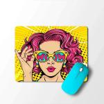 Bhaicover Yellow Pink Wow Swag Funky Girl Designer Printed Rubber Mouse Pad