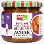 Add Me Homemade Sweet & Sour Mix Pickle of Cauliflower, Carrot & Turnip 350g | Gobhi gajar Shalgam Pickle Glass Pack