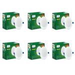 Philips Starfit 5 watt Concealed JB LED downlighter for Ceiling with 3 inch Cut-Out (Cool Day Light, Pack of 6)