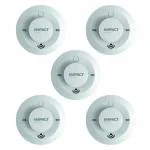 IMPACT BY HONEYWELL Wi-Fi Connected Smart Smoke Detector, Mobile App Controlled, Battery Operated, App Notification & Incoming Calls,Device Status at Regular Intervals,Make in India, FDC-100_Pack of 5