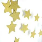 My Party Suppliers Golden Star Glitter Paper Garland Hanging for Wedding and Party Birthday Decorations