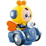 KTRS ENTERPRISE Changing face cartoon bee car 4 cute expressions electricity universal riding sound and light wholesale gifts kids toys