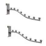 Q1 Beads Steel 8 Ball Pin Grid Panel Hanger for Retail Display Gridwall Panel Mesh Made in 8 mm Rod (2 Pack Chrome)