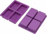 BAKEMO BAKEMO silicone 4 cavity rectangle soap moulds, silicone moulds for soap, soap moulds, silicone soap mould, homemade cupcake mould, reusable DIY soap mould for soap, jelly cake Pack of 1