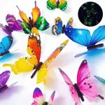 SpecialYou.in 3D Multicolored butterfly wall stickers Metallic butterflies for decoration items with Sticking Pad for Home Decoration || Removable Stickers Home Kids Bedroom || 3d butterflies for bedroom || living room, Nursery -Set of 12 Pcs