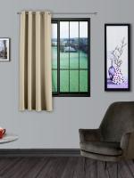 Divine Casa Super Satin Blackout Ivory Solid Set of 1 Window Curtain (127 X 152 cm) SSBW001