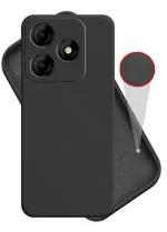 Hupshy Itel P55 4G Back Cover Camera Protection Cover, Liquid Silicon Case, Shockproof, Slim Phone Case, Soft Microfiber Cloth Lining Inside, Anti-Scratch Back Case for Itel P55 4G (Black)