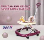 Funky Kids Jerry Baby Musical Activity Hight Adjustable Walker With Parent Rod Brown