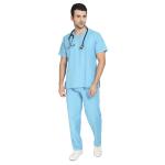 IS Indosurgicals Unisex Light Blue Scrub Suit For Surgeons And Hospital (Size XXS)