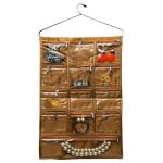 Kuber Industries Gold Steel, Cotton Hanging Jewellery Organizer