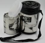 K'S KRAFT Best Quality Stainless Steel 3 Container With 1 Achar/Salad Container Lunch Box Hot