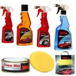 3M Combo of (Shampoo 250ml , Cream Wax 220g , Tyre Dresser 250ml , Glass Cleaner 250ml , Dashboard Dresser 250ml and Microfibre Yellow Cloth 40x40cm)
