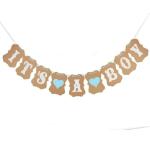 My Party Suppliers Baby Shower Kraft Paper Garland Its A Boy Its A Boy Blue Banner