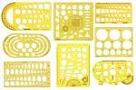 Traceease Multi-Pattern Drafting Tools With Ruler Geometric Rulers Stationary Tool Kit For Office And School Lot of 8 Pcs