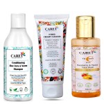 Caret Organic Conditioning Aloevera & Neem Shampoo (300ml), Hybbrid Creamy Cleanser (100ml) AND Vitamin C Facewash (100ml)