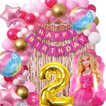 House of Banter Princess Theme Birthday Decoration for Girls 70pc Combo - ( Princess Birthday Decoration Theme Setf) 2nd Birthday Celebration