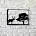 Shri Girraj Ji Black 3D Wall Art Stag