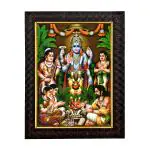 Hawai Lord Vishnu Wall Hanging Designer Photo Frame for Home Office Business Place 36x26cm SFDI244BLKFRM