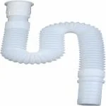 NEW WARE Flexible PVC White Hose Waste Pipe - Heavy-Duty Drain Hose/Outlet Tube Connector for Bathroom Wash Basin and Kitchen Sink